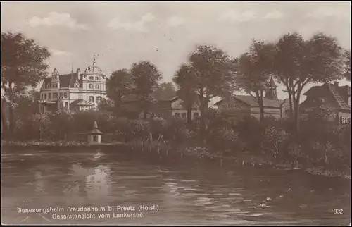 Landpost Freudenholm über PREETZ (HOLSTEIN) LAND 21.9.1942 auf AK Genesungsheim