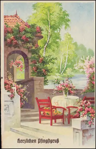 Landpost Mittenwald sur FESTENBERG (SCHLESIE) 11.5.140 sur AK Pentecôte