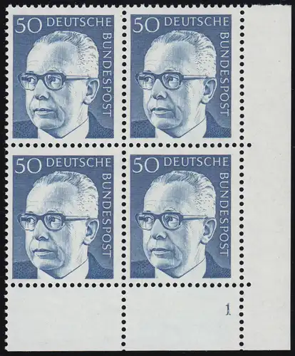 640 Gustav Heinemann 50 Pf ** Vbl FN1