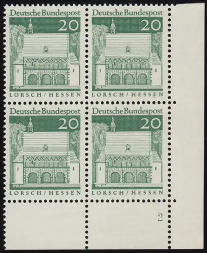 491 Bauwerke 20 Pf Lorsch ** Vbl FN2