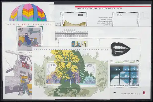 1895-1964 Bund-Jahrgang 1997 kpl. Ecken oben links ** postfrisch