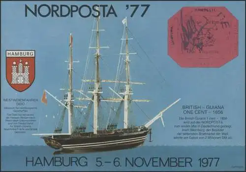 Sonderdruck FAKSIMILE British-Guiana One Cent NORDPOSTA 1977, **