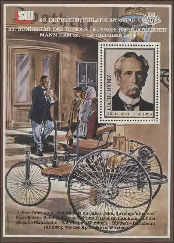 Sonderdruck 33. Bundestag Mannheim 1979 Carl Benz, **