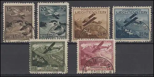108-113 Luftpost Flugzeuge - kompl. Satz, zeitgerechte Gefälligkeitsstempel