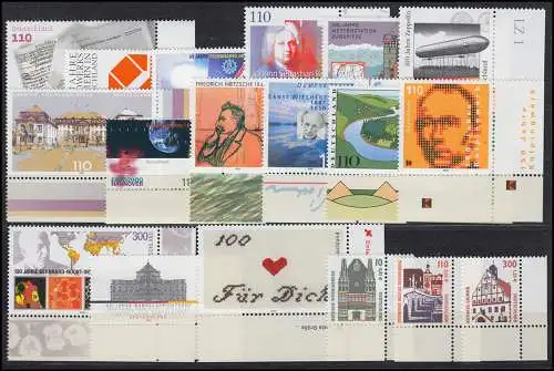 2087-2155 Bund-Jahrgang 2000 Ecken unten rechts komplett, postfrisch **