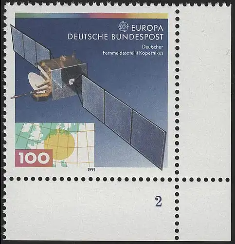 1527 Europa Weltraumfahrt 100 Pf ** FN2