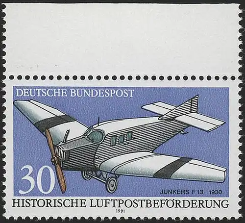 1522 Luftpostbeförderung 30 Pf ** Oberrand