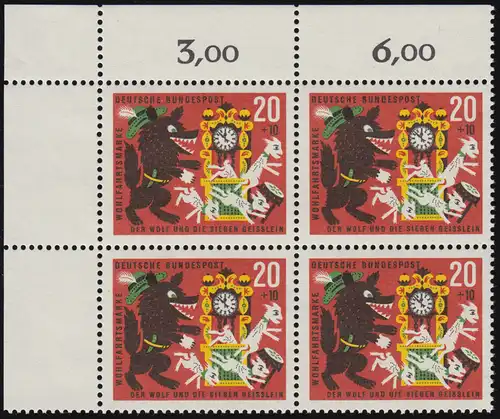 410 Wohn Grimm 20+10 Pf Sept petits morceaux ** Eck-Vbl o.l. Denktung dg-dg