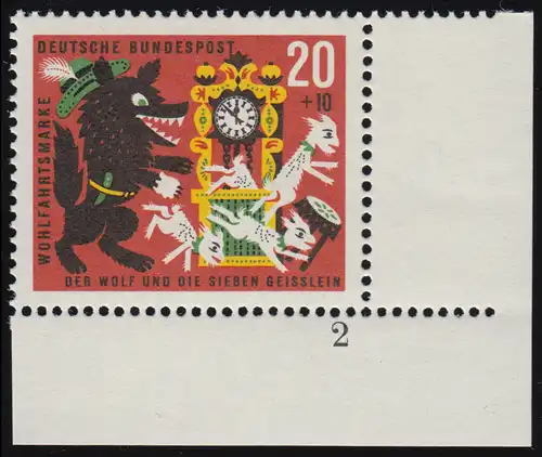 410 Wohlfahrt Grimm 20+10 Pf Sieben Geißlein ** FN2