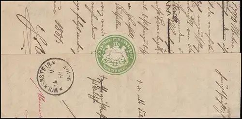 Portopflichtige Dienstsache 10 Pfennig mit Steg MARIENBERG (SACHSEN) 13.9.1880