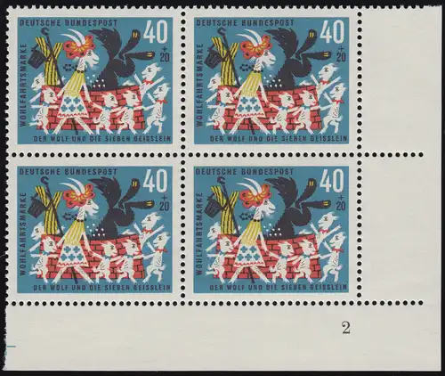 411 Wohn Grimm 40+20 Pf Sept petits morceaux ** Vbl FN2 Contour 8-0 Fn 2