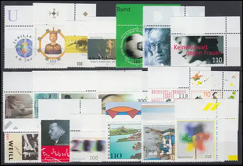 2087-2155 Bund-Jahrgang 2000 Ecken oben rechts komplett, postfrisch **