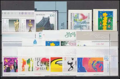 2087-2155 Bund-Jahrgang 2000 Ecken oben rechts komplett, postfrisch **