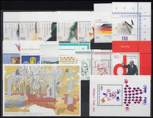 2087-2155 Bund-Jahrgang 2000 Ecken oben rechts komplett, postfrisch **