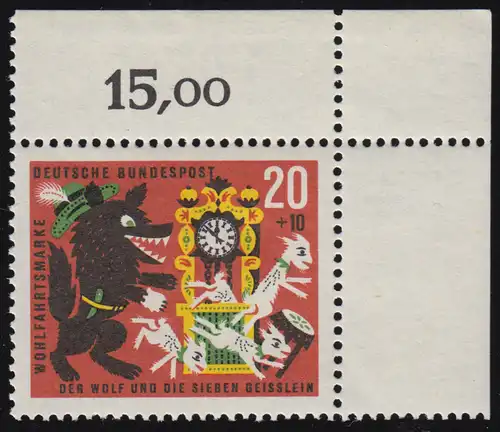 410 Wohn Grimm 20+10 Pf Sept petits morceaux ** coin o.r. de préhension dg-dg