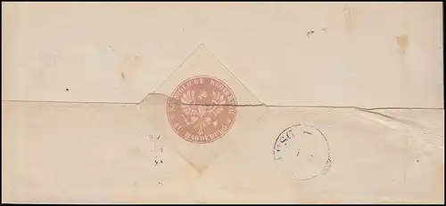 Prusse 1866: Enveloppe de lettre de service à double-circulaire MAGDEBURG 29.3.66