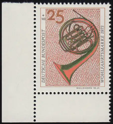 782 Instruments de musique de bien-être 25+10 Pf Waldhorn ** Coin et l.