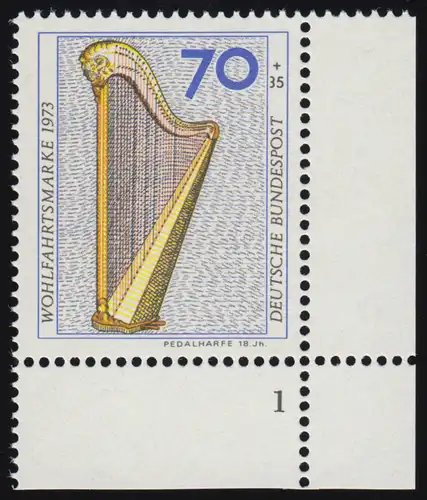 785 Wohlfahrt Musikinstrumente 70+35 Pf Pedalharfe ** FN1