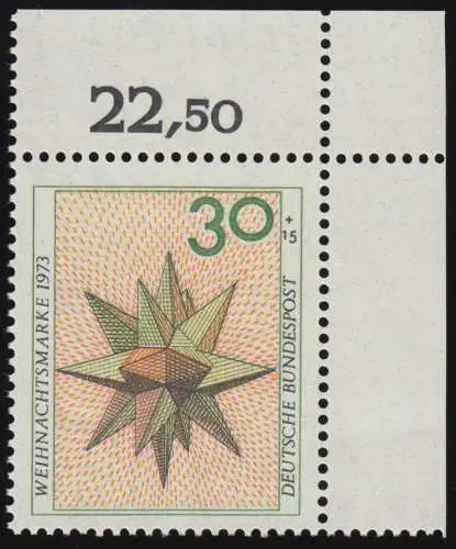 790 Noël 30+15 Pf ** coin o.r.