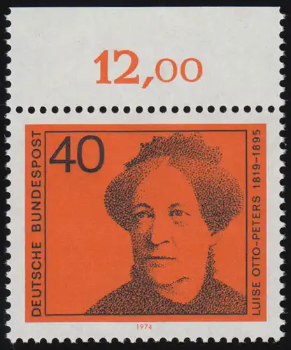 791 Deutsche Frauen 40 Pf Luise Otto-Peters ** Oberrand