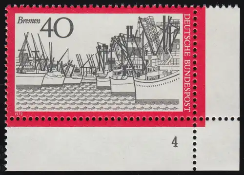 789 Fremdenverkehr 40 Pf Bremer Hafen ** FN4