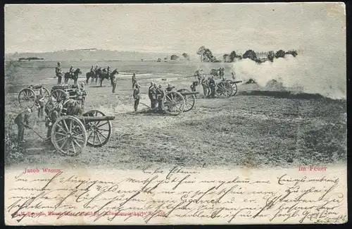 AK Im Feuer - Artillerie im Manöver, LAGER LECHFELD 5.6.1903 nach SCHEER 6.6.03
