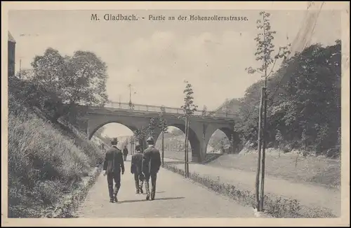 AK Mönchengladbach: Partie an der Hohenzollernstraße, M.GLADBACH 15.7.1911
