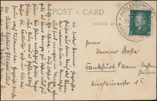 Poste du bateau Tampon RONDE À L'EXTÉRIEUR KREUZER "KARLSRUHE" 1930 sur AK Lion Kenya