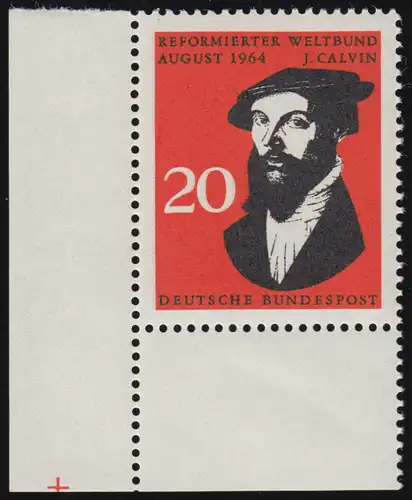439 Reformierter Weltbund Calvin ** Ecke u.l. Zähnung 0-dg +