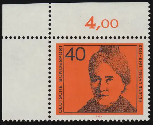 792 Femmes allemandes 40 Pf Helene Lange ** Coin o.l.
