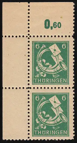 95AXdt marque libre 6 Pf ER-Paar PLF I tache au sceau, ** les deux examiné Ströh BPP