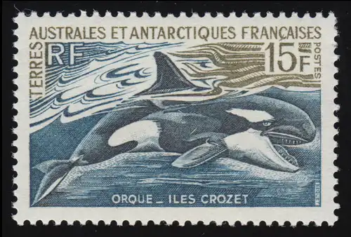 Antarctique français - 52 baleines à épées / Orca, post-fraîchissement / MNH **
