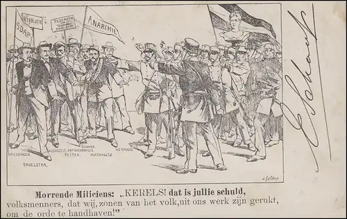 AK Demonstration / Revolution, AMSTERDAM 8.6.1903 nach Frankreich