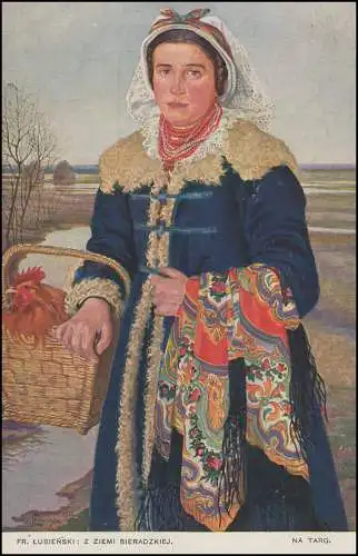 Poste de terrain BS Landsturm-Armungs-B. Varsovie - 18.2.16 sur AK Femme en costumes