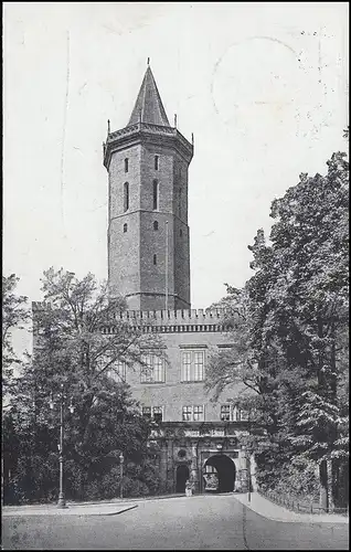 Germania 30 Pf. auf Ansichtskarte Liegnitz Königl. Schloss, KROITSCH 1.7.1920