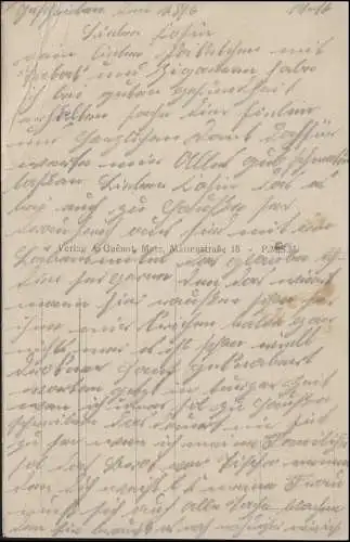 Ansichtskarte Die Läusejagd (Gedicht mit Foto), geschrieben 28.6.1916