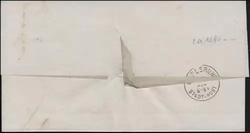 Baden Vorphilatelie Coque de lettres KENZINGEN 15.8. après CARLSRUHE VADT-POST 16.8.