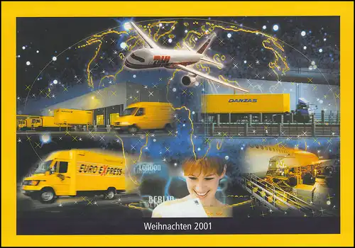 Weihnachten Deutsche Post AG Zumwinkel Klappkarte mit Block 57 ESSt Bonn 8.11.01