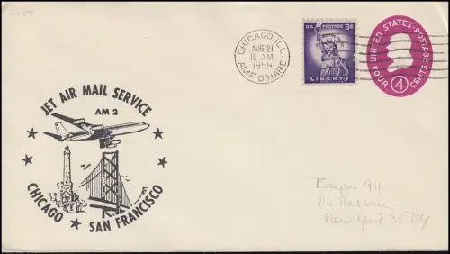 Sonderflug JET AIR MAIL SERVICE AM-2 CHICAGO-SAN FRANCISCO Chicago 21.8.1959