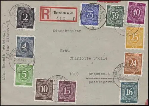 Réforme monétaire Chiffres-MiF Dix-Francée Lieu-R Lettre DRESDEN A 20 - 25.6.48