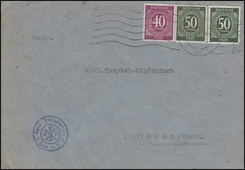 Réforme monétaire Lettre de Kath. Dekanatatumulm 23.6.48 à Bonn