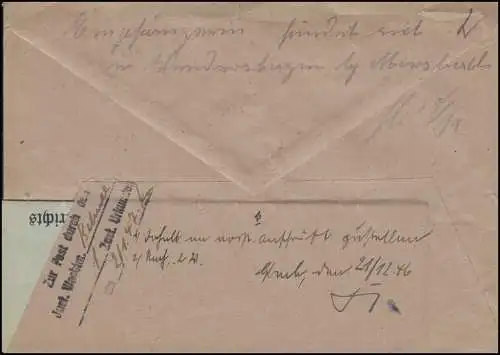 920+925 chiffres MiF Acte de signification GUMMERSBACH 17.12.46 après Ründeroth