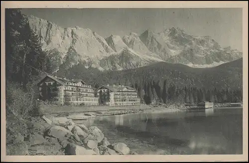 Bahnpost GARMISCH - MÜNCHEN ZUG 1370 - 15.9.22 auf AK Eibsee MiF nach Arnheim