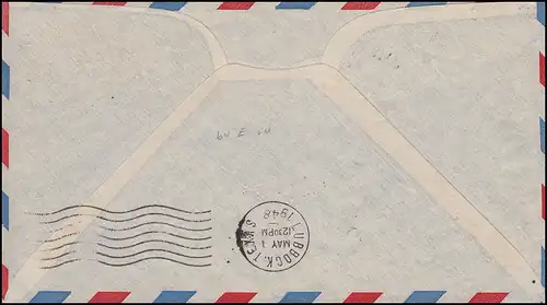 Premier vol FIRST FLIGHT A.M.64 Tucumcari Nouveau-Mexique 1.5.48 vers Lubbock Texas 1.5