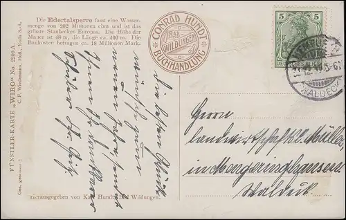 Carte de vue Edertalverblocke, HEMFURTH (WALDECK) 31.12.11 après Mengeringhausen