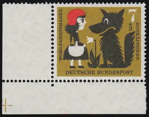 340 Wohn Grimm 7+3 Pf Capoulet rouge ** coin et l. denture dg-1+