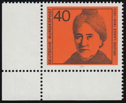 792 Deutsche Frauen 40 Pf Helene Lange ** Ecke u.l.