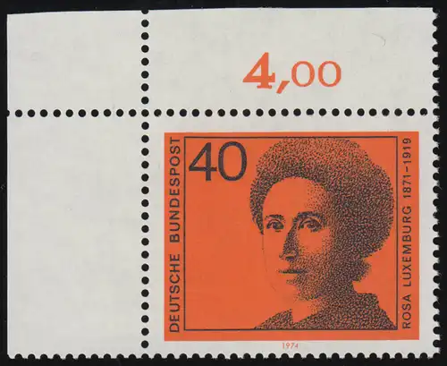 794 Deutsche Frauen 40 Pf Rosa Luxemburg ** Ecke o.l.