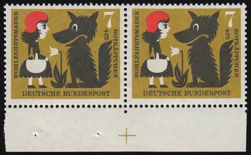 340 Wohlfahrt Grimm 7+3 Pf Rotkäppchen ** Paar Passerkreuz