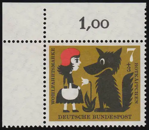 340 Wund Grimm 7+3 Pf Capoulet rouge ** coin o.l. Dg-7